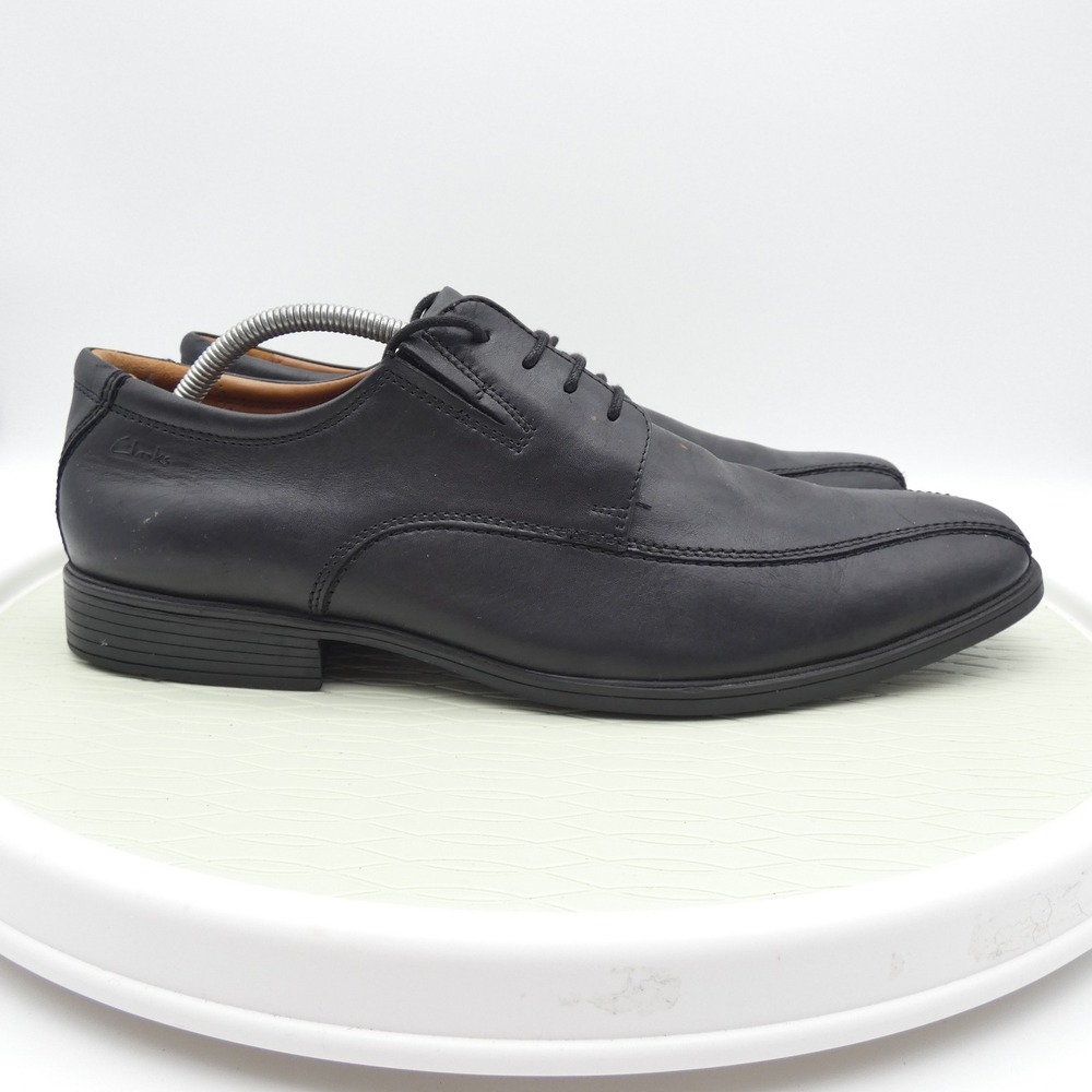 Clarks Collection Mens Tilden Walk Black Leather Derby Shoes Size 13W - Picture 3 of 9